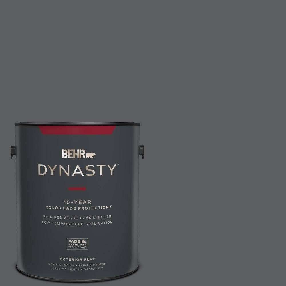 BEHR DYNASTY 1 gal. N5006 Graphic Charcoal Flat Exterior Stain