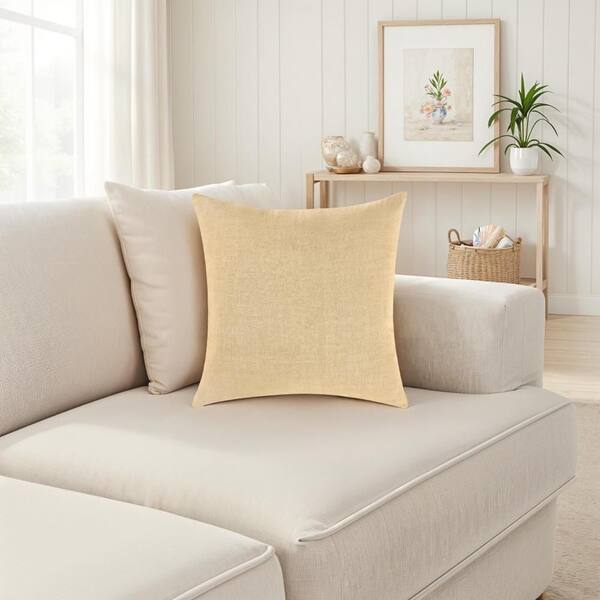 Paula Ochre Amber Cotton Square Euro Pillow Sham