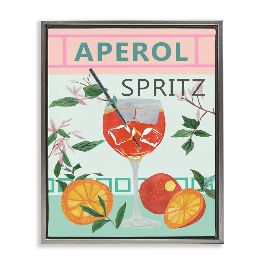 Aperol Tropical Cocktail by Melissa Wang Gray Floater Frame Food Graphic Art Print 31 in. x 25 in. price history on PriceWatchPro