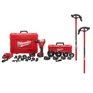 M18 18V Lith-Ion Force Logic Cordless Knockout Tool Kit w/Die Set 3.0 Ah Bat with 3/4 in. & 1 in. Conduit Bender