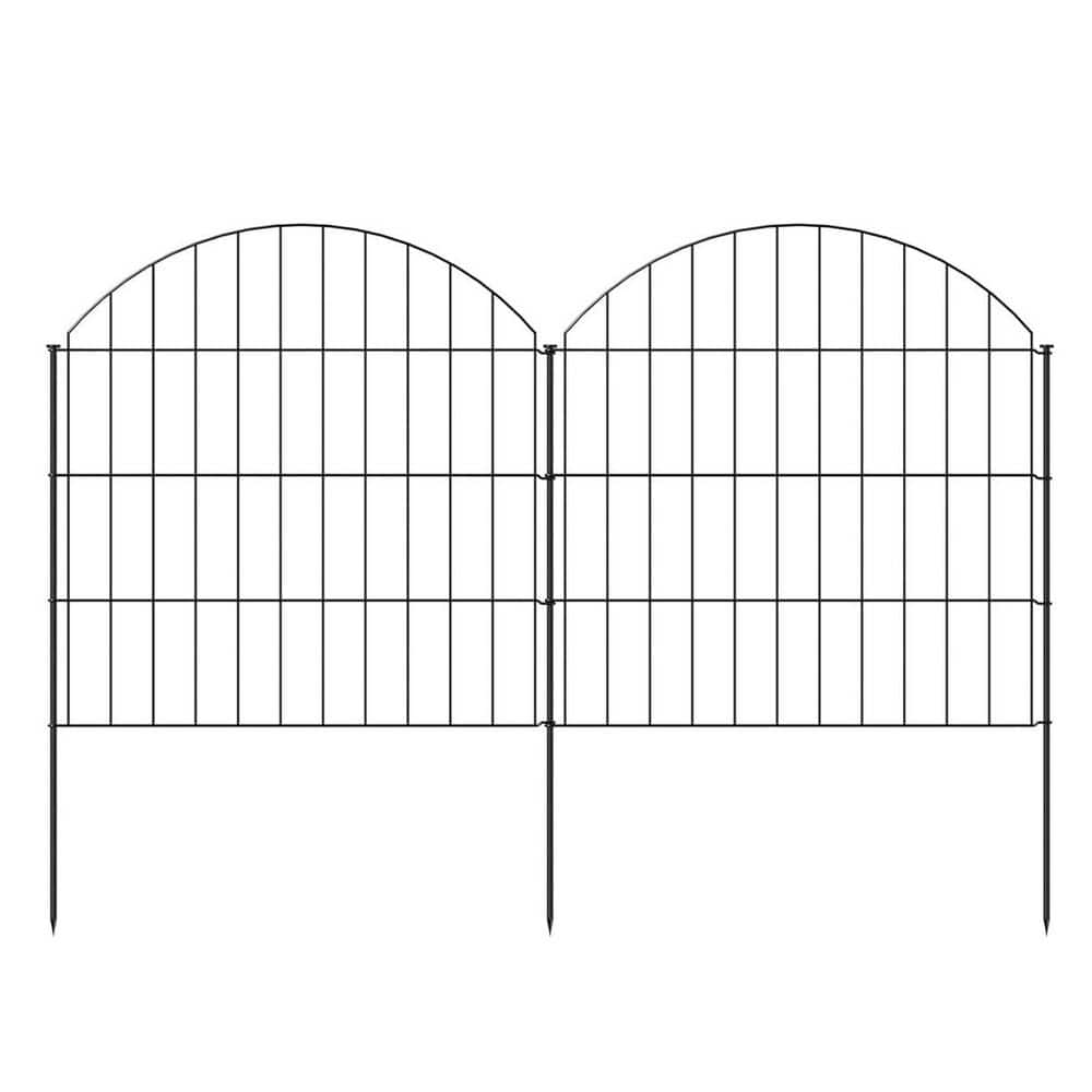 28 in. H x 140 in. L Metal Garden Fence (5-Panels), Rustproof Border Fence 