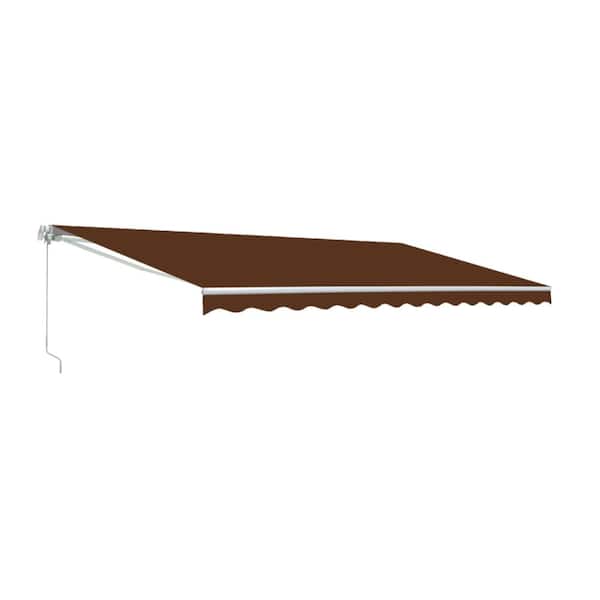 ALEKO 10 ft. Motorized UV Polyester Retractable Patio Awning in Brown