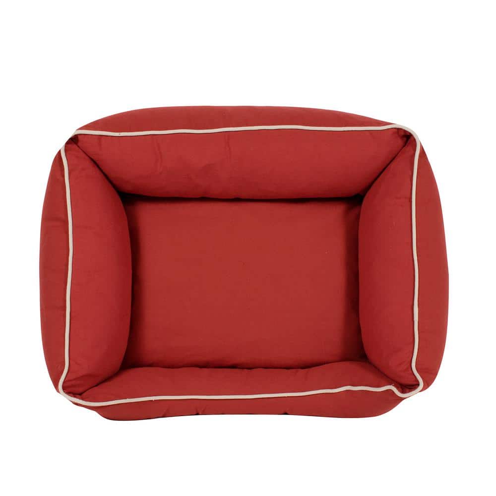 Medium Red Orthopedic Elevated Pet Bed with Poly Fill