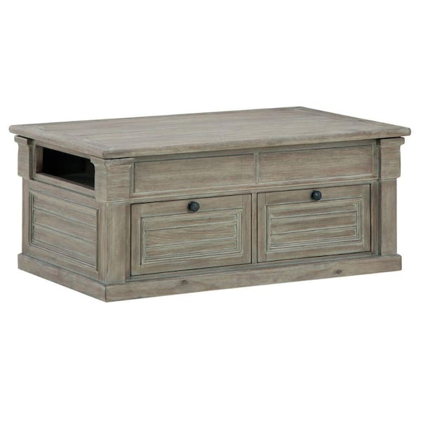 Benjara 27.5 in. Gray Rectangle Wood Coffee Table with Lift Top