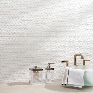 Koror White Jade 11.73 in. x 12 in. Matte Marble Floor and Wall Mosaic Tile (0.97 sq. ft./Each)