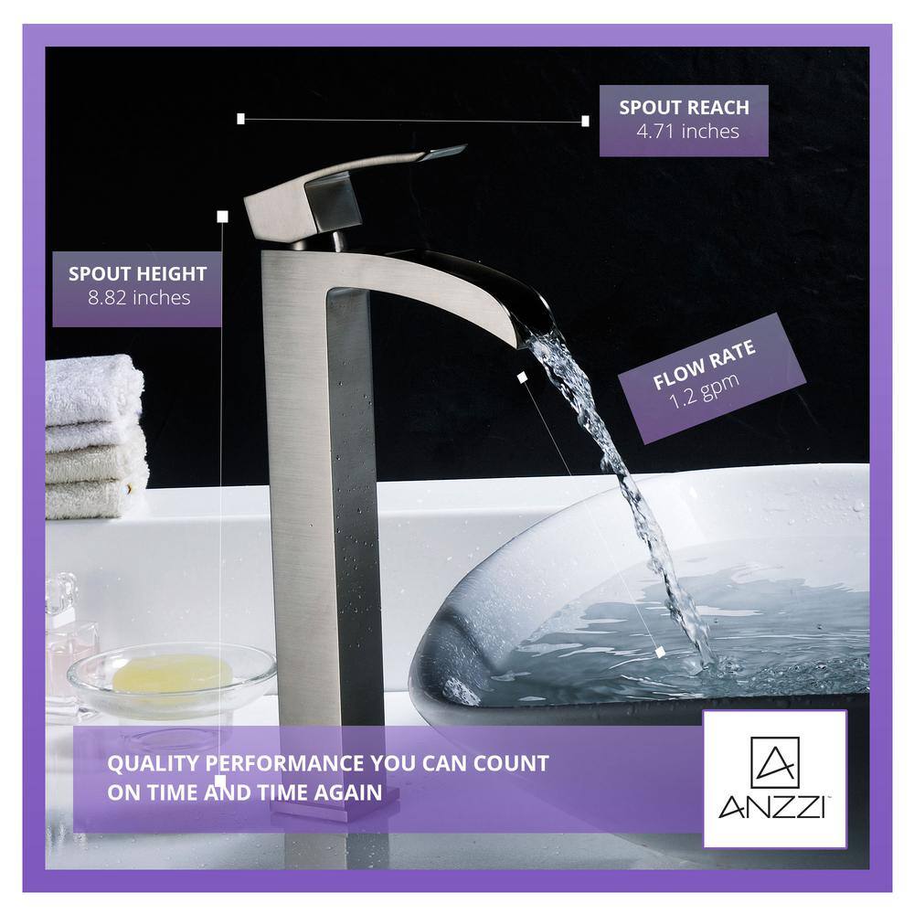 Minimalist Brushed Nickel Single-Handle Vessel Bathroom Faucet