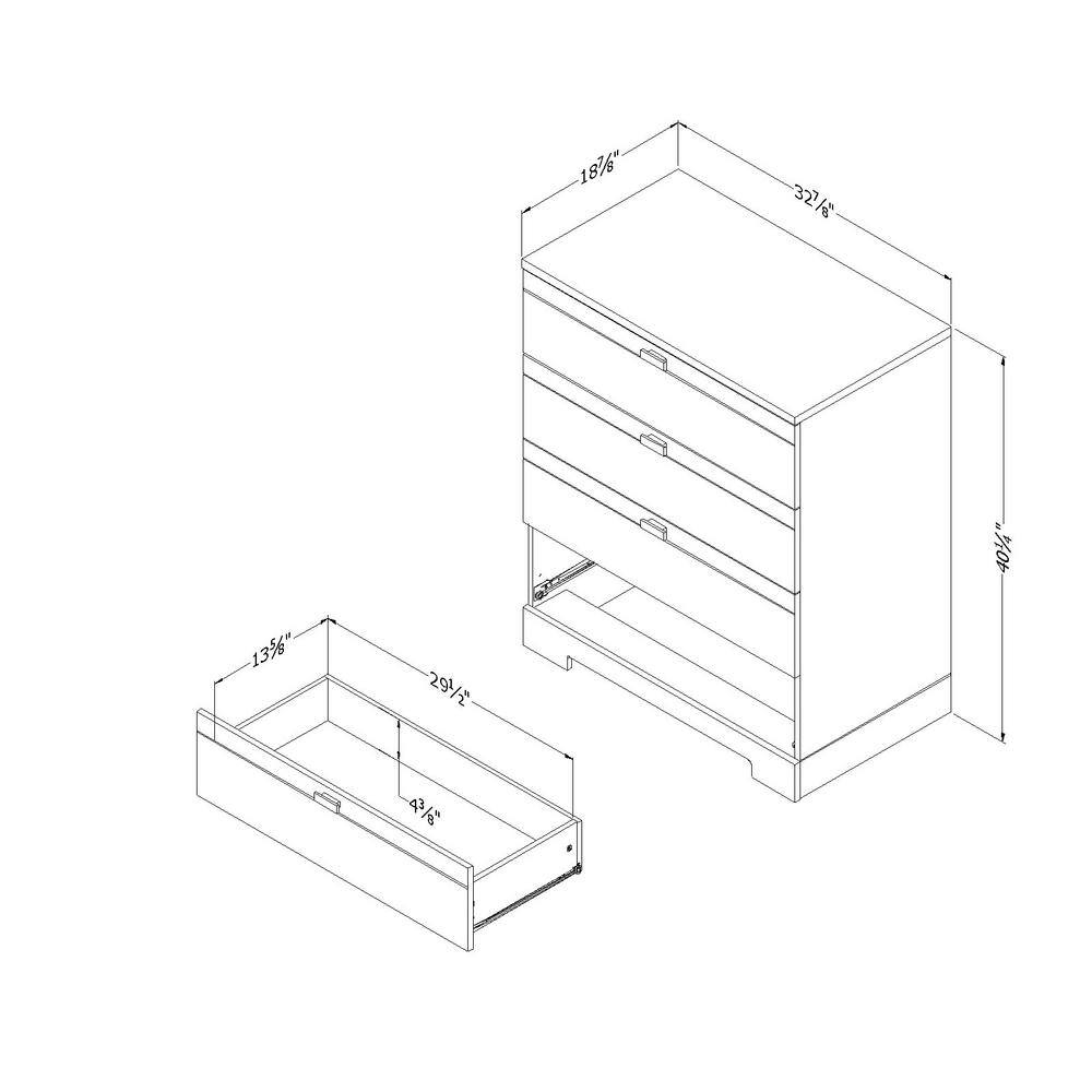 Black Onyx Double Vertical Nursery Dresser with Soft Close Drawer