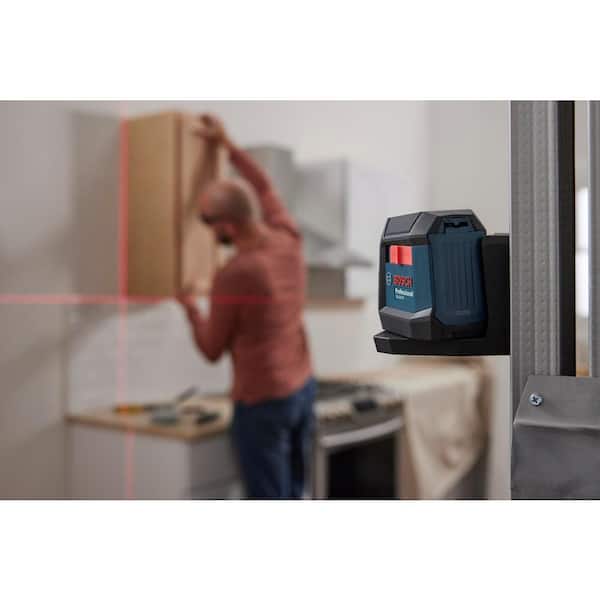Bosch - 50 ft. Dual Power Battery Red Beam Self-Leveling Cross-Line Laser Level