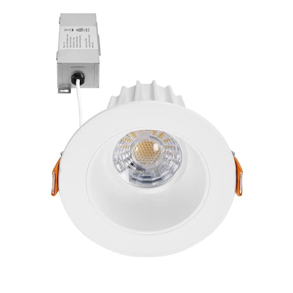 2 in. Slim Round Recessed Anti-Glare LED Downlight, White Trim, Canless IC Rated, 600 Lumens, 5 CCT 2700K to 5000K