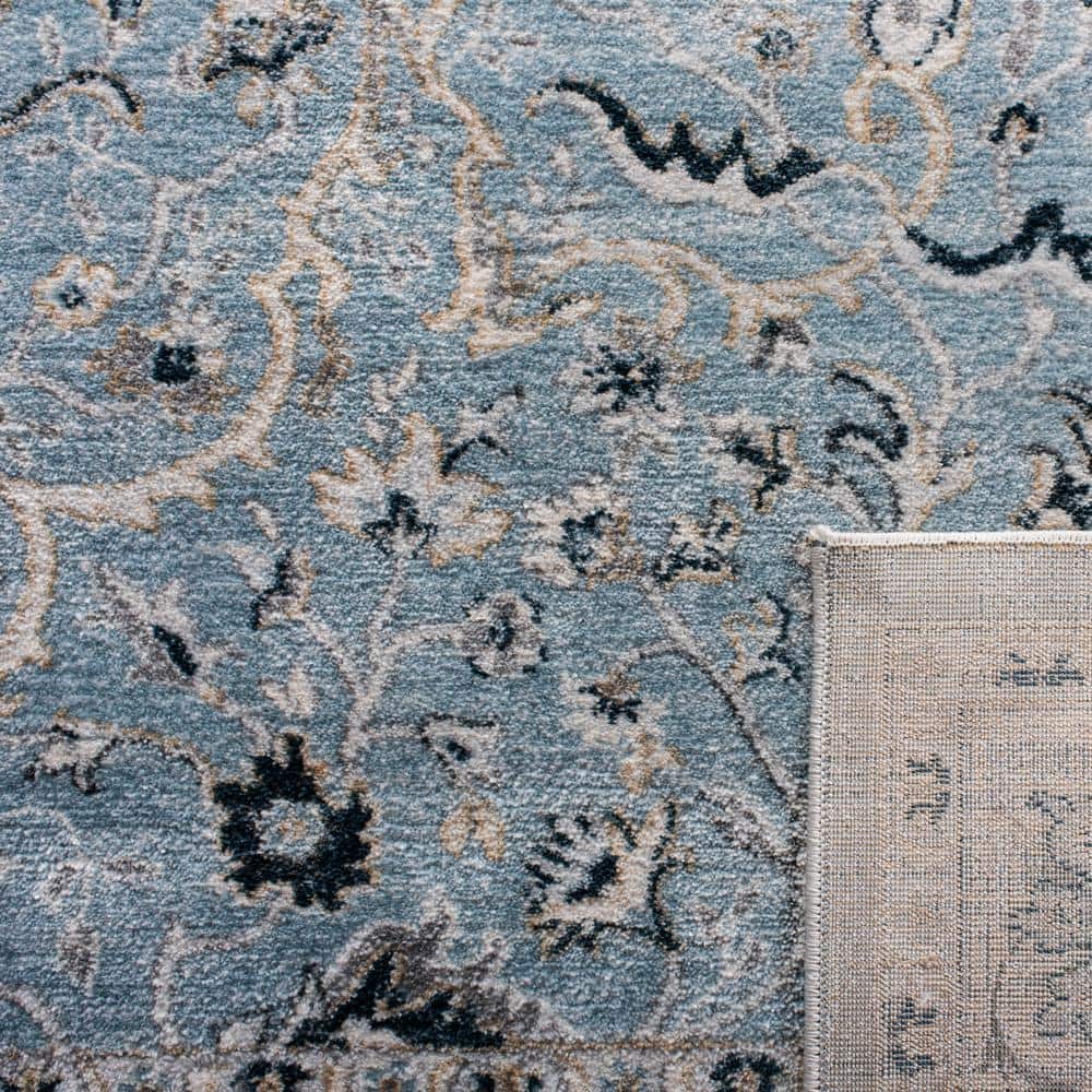 Isabella Light Blue and Cream Synthetic Rectangular Area Rug