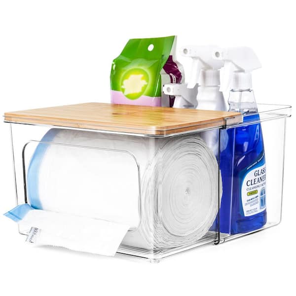 Wudkey 2-in-1 Clear Acrylic Trash Bag Dispenser and Organizer with