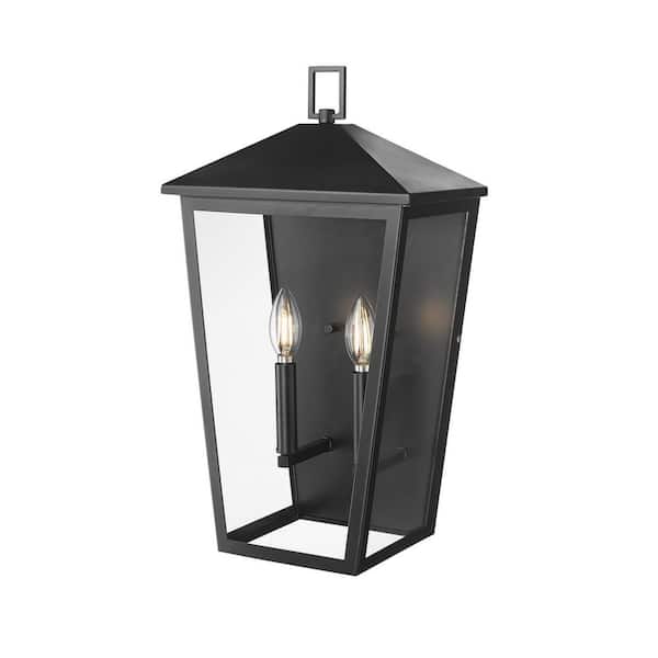 Munger 19.75" High 2-Light Outdoor Wall Sconce-Powder Coated Black