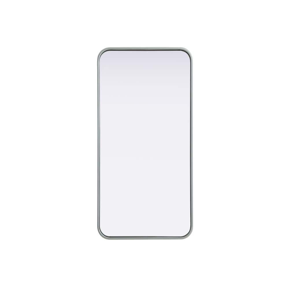 Timeless Home Silver 18 in. W x 36 in. H Contour Wall Mirror