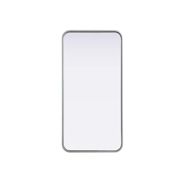 Unbranded Timeless Home Silver 18 in. W x 36 in. H Contour Wall Mirror