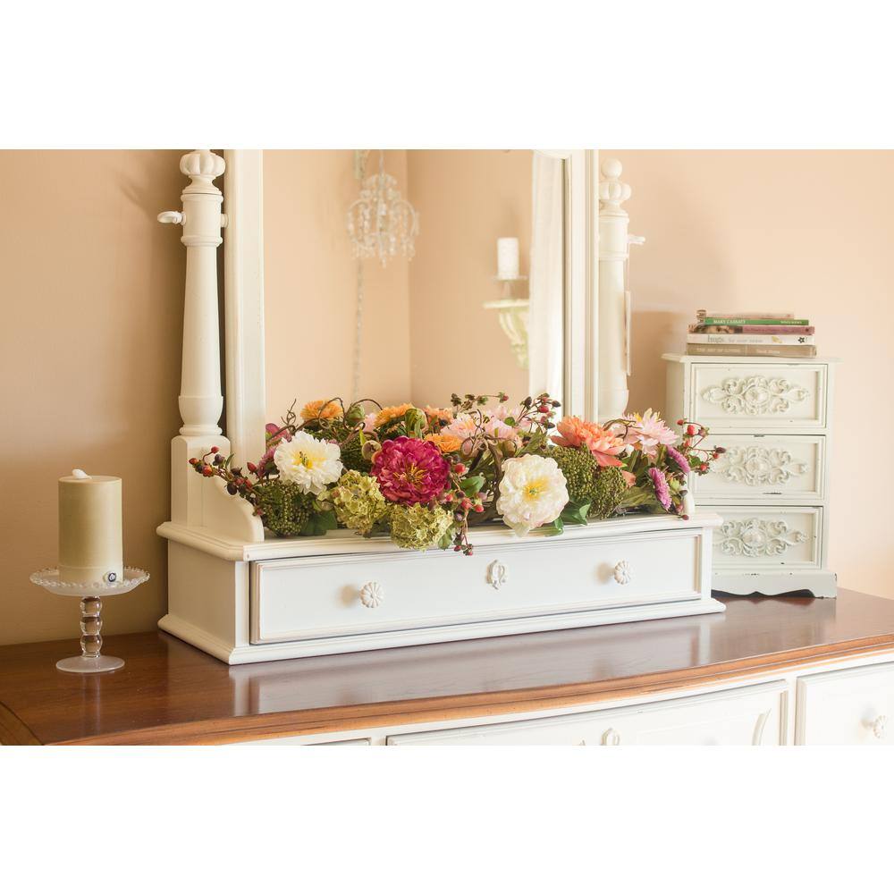 26" Multicolor Peony Outdoor Tabletop Centerpiece