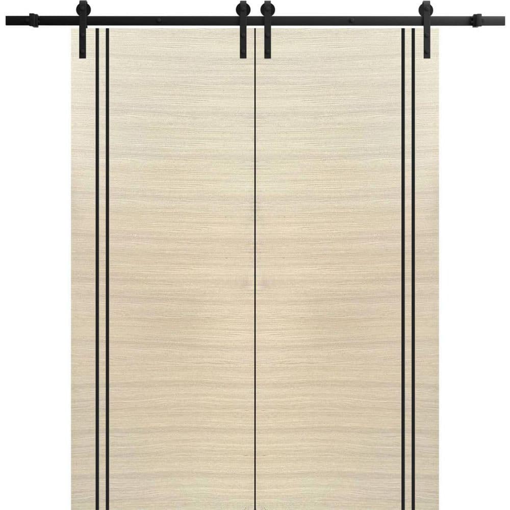 Assemble Required 36 in. x 96 in. 2-Panel Natural Veneer Solid Wood with Honeycomb Sliding Barn Door with Hardware Kit price history on PriceWatchPro