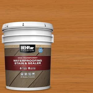 5 gal. #ST-140 Bright Tamra Semi-Transparent Waterproofing Exterior Wood Stain and Sealer