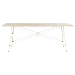 Cyprus 48 in. White Washed Large Rectangle Wood Coffee Table