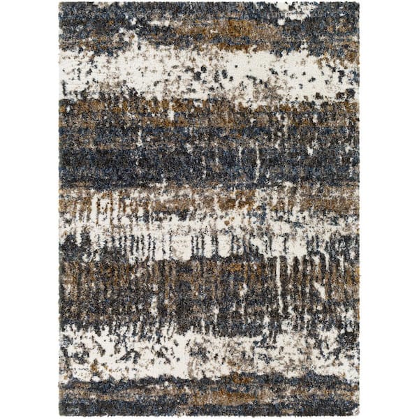 Livabliss Celestial Shag 7 ft. x 9 ft. Gray Abstract Indoor Area Rug
