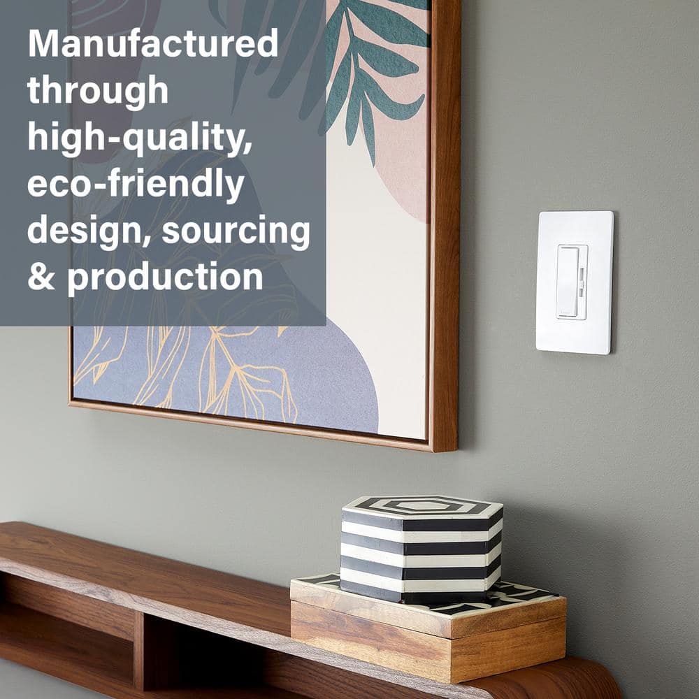 White Matte Thermoplastic Rocker Dimmer Switch