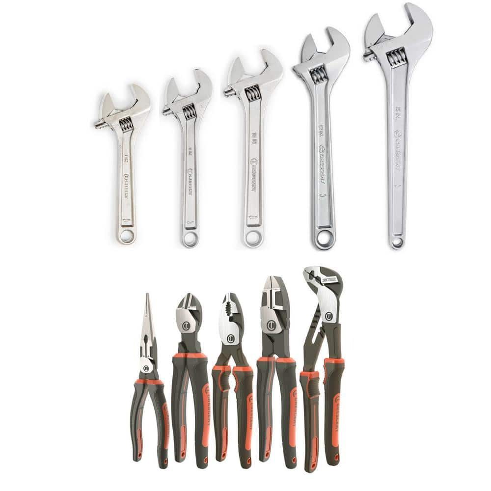 Crescent Master Adjustable Wrench And Plier Set 10 Piece