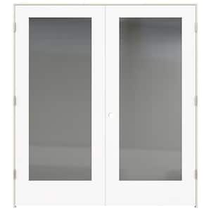 36 in. x 80 in. Tria Modern White Left-Hand Mirrored Glass Molded Composite Double Prehung Interior Door