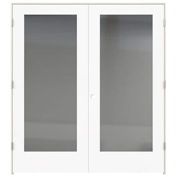 JELD-WEN 36 in. x 80 in. Tria Modern White Left-Hand Mirrored Glass Molded Composite Double Prehung Interior Door