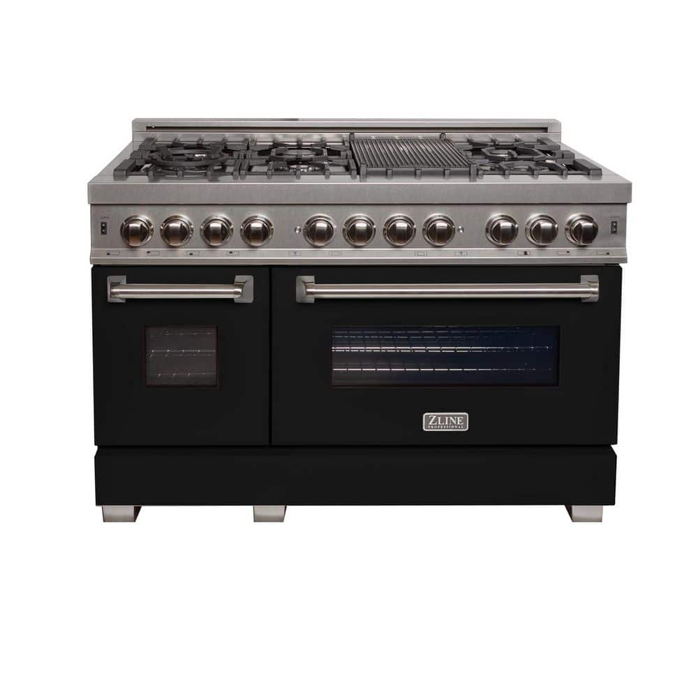 48 in. Legacy Dual Fuel Range with 7 Burners and 2 Electric Ovens in Satin Stainless Steel and Black Matte Doors price history on PriceWatchPro