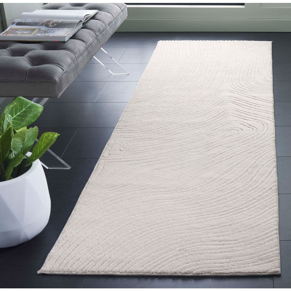 Versailles 3 ft. x 8 ft. Ivory Scandinavian Contour Washable Runner Rug price history on PriceWatchPro