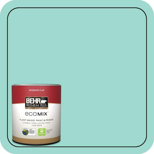 BEHR PREMIUM PLUS 1 qt. #P440-3 Fish Pond Flat EcoMix Plant-Based ...