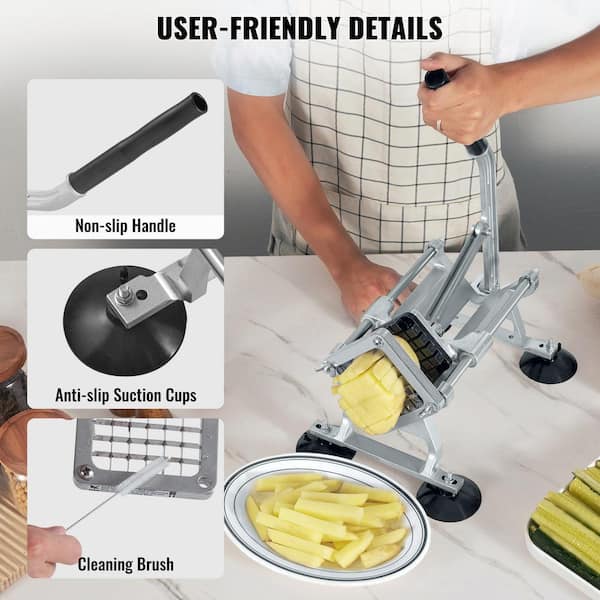 French Fry Cutter Stainless Steel, Professional Potato Cutter for French  Fries with 2 Blades, French Fry Cutter Great for Potatoes Carrots