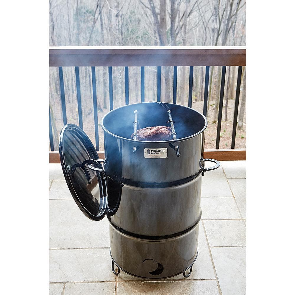 Classic Black 18.5 Inch Porcelain Drum Smoker with Accessories