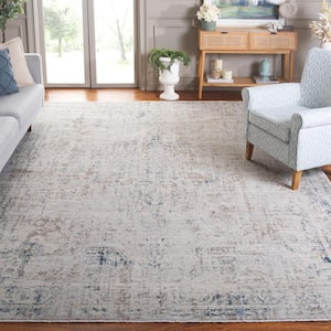 Antique Patina Gray/Blue 9 ft. x 12 ft. Border Distressed Marle Area Rug