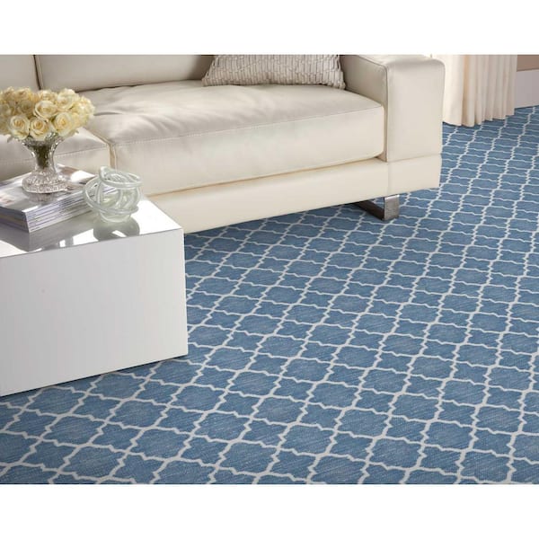 Verandah Lagoon Custom Area Rug with Pad