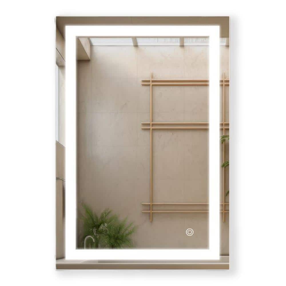 N36ONE 24 in. W x 36 in. H Rectangular Frameless Led Mirror-Dimmable Wall B
