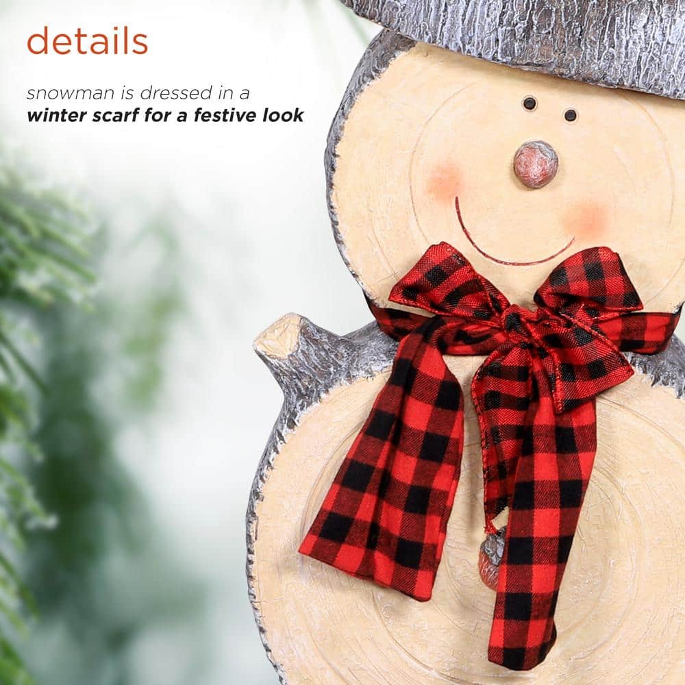 38" Rustic Wooden Snowman Holiday Table Decor