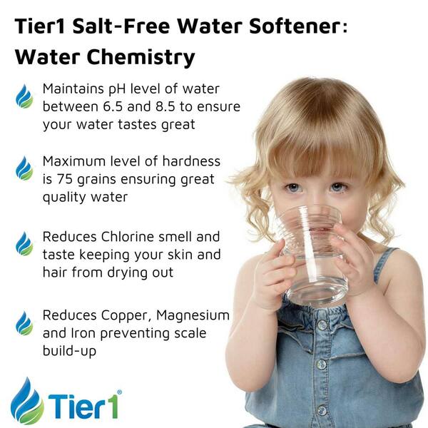 Tier1 Essential Certified Salt Free Water Softener and Chlorine