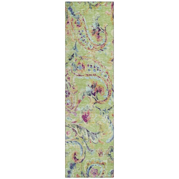 Addison Rugs Chantille Machine Washable Indoor/Outdoor Abstract ACN834 Aloe 2 ft. 3 in. x 7 ft. 6 in. Area Rug