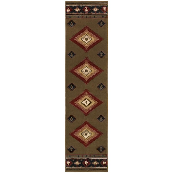 Home Decorators Collection Catskill Green 2 ft. x 8 ft. Runner Rug