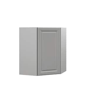 Designer Series Elgin Assembled 24x30x12.25 in. Diagonal Wall Kitchen Cabinet in Heron Gray
