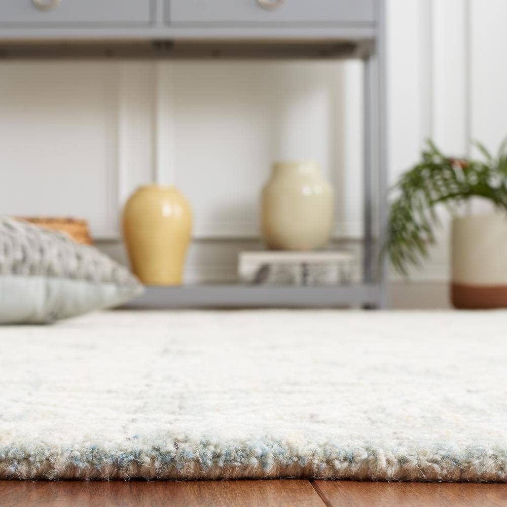 Light Blue Handmade Wool Tufted Area Rug