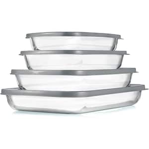4-Piece Gray Glass Bakeware Set