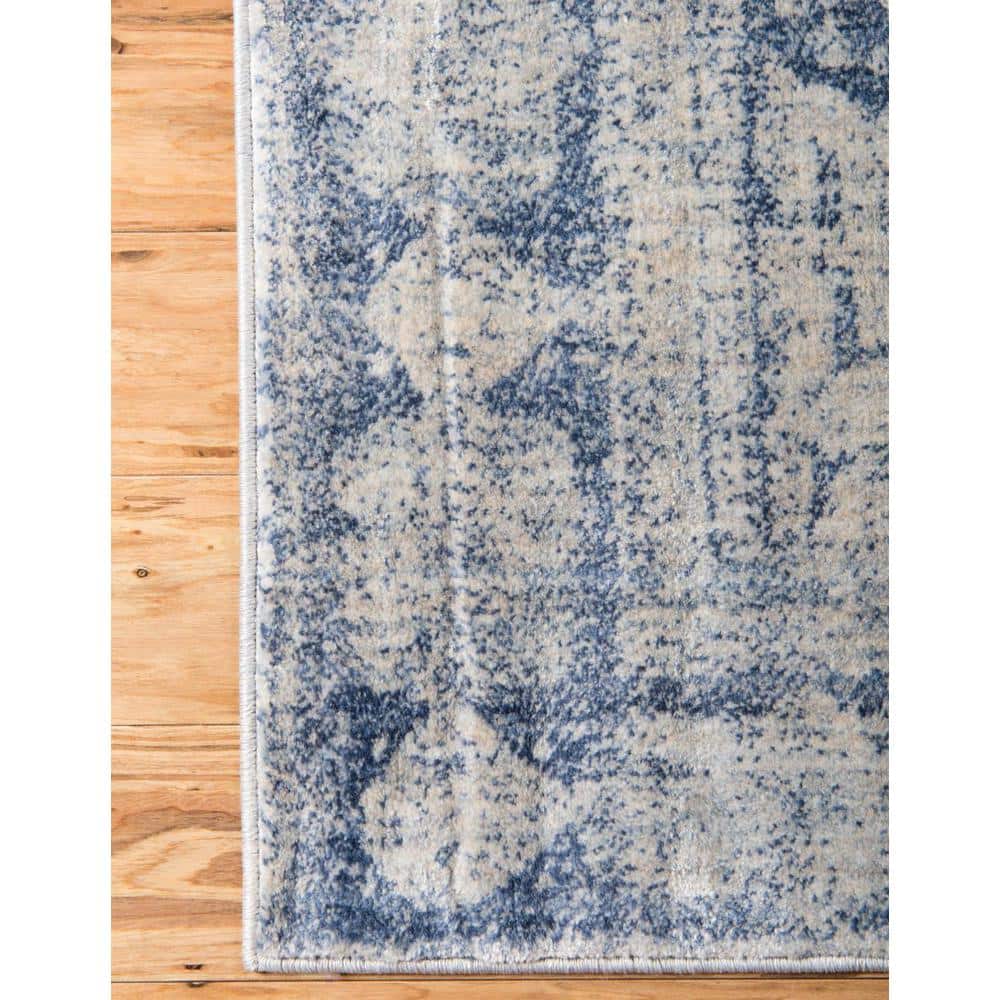 Navy Blue Braided Synthetic 8' x 10' Easy Care Area Rug