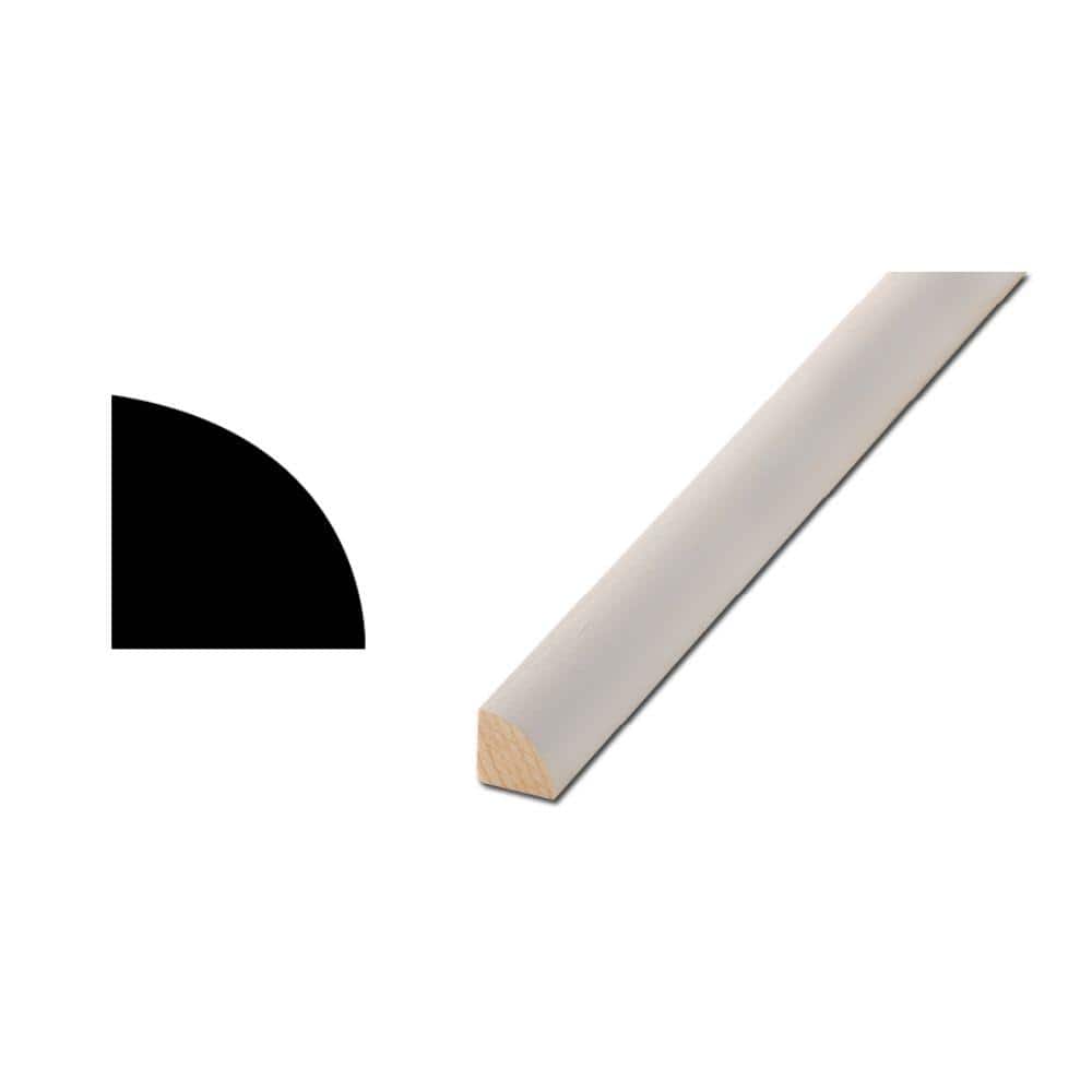 Woodgrain Millwork 106 11/16 in. x 11/16 in. x 96 in. Primed Finger Jointed Quarter Round Moulding (1-Piece − 8 Total Linear Feet), White -  10000489