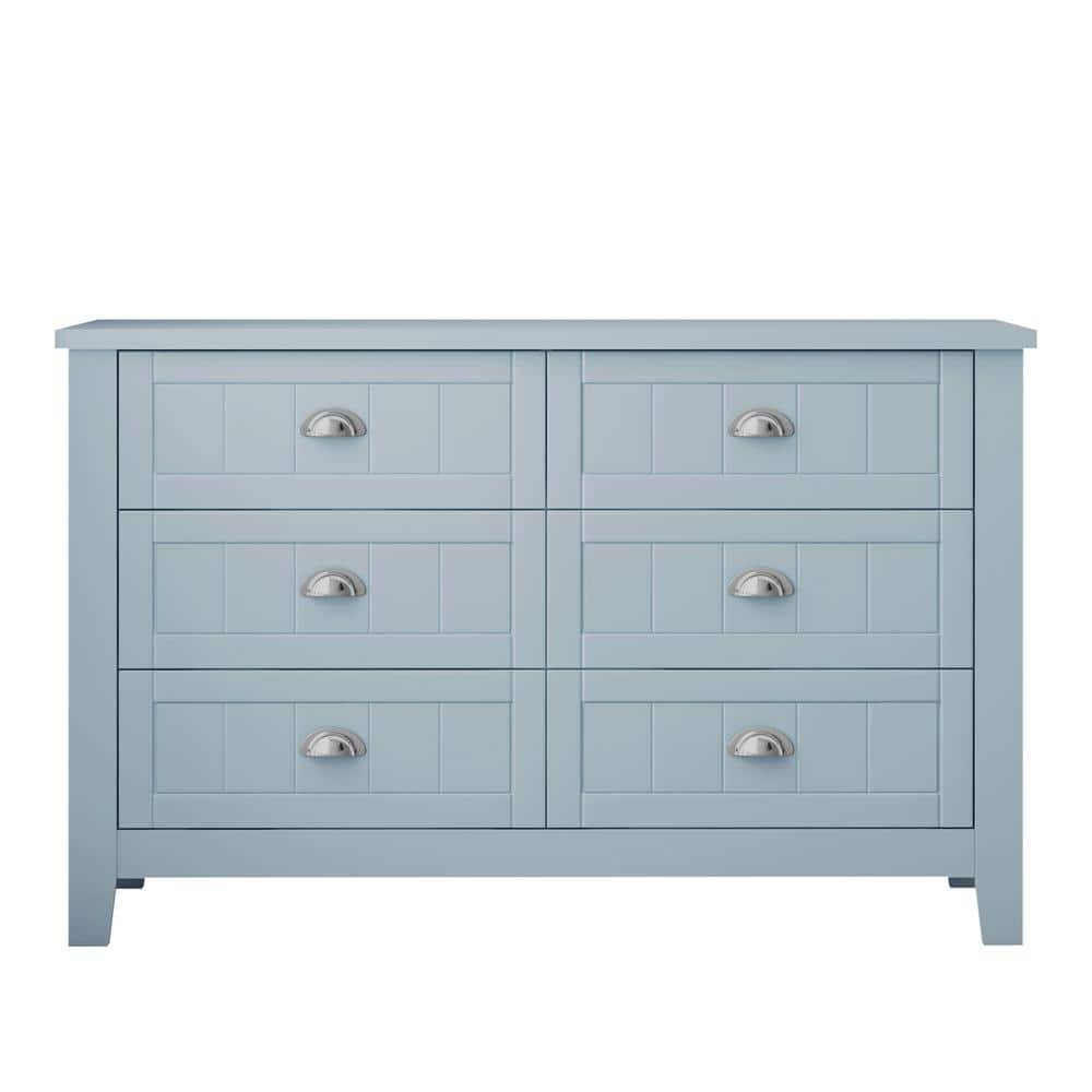 47.2 in. W x 17.7 in. D x 30.1 in. H Blue Linen Cabinet with Drawers for Li