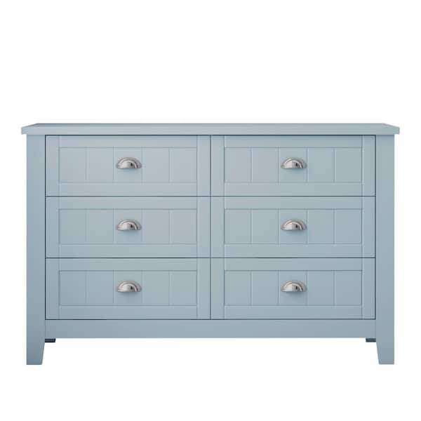 Unbranded 47.2 in. W x 17.7 in. D x 30.1 in. H Blue Linen Cabinet with Drawers for Living Room Kitchen