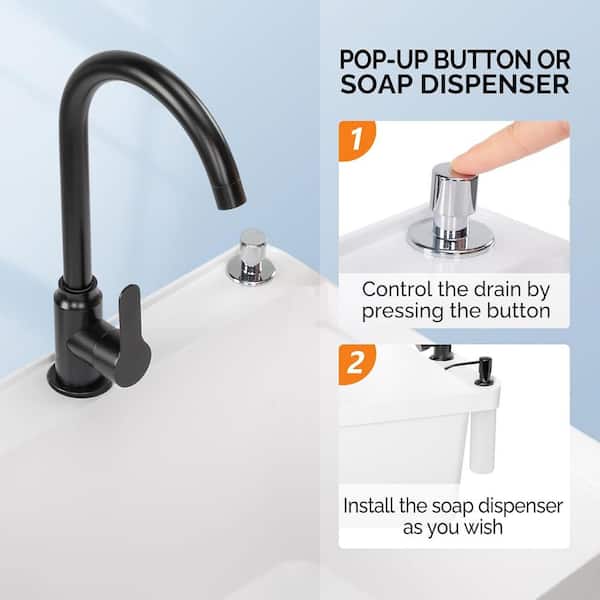 Karl home Freestanding Utility Sink with Faucet - 18.9 x 19.7 in, White