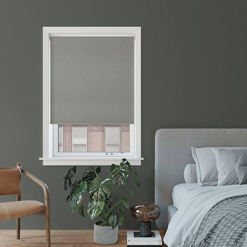 Gray 23" x 72" Blackout Cordless Fabric Roller Shade