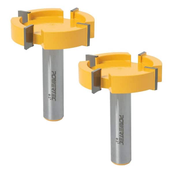 Slab Flattening Carbide Tipped Router Bit with 1/2 in. Shank, 2 in. Cutting Diameter, 1/2 in. Cutting Depth (2-Pack)