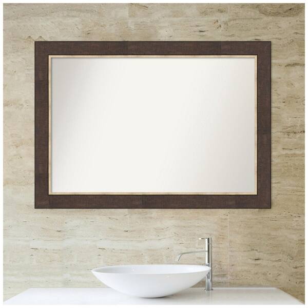 Amanti Art Lined Bronze 41 in. W x 29 in. H Non-Beveled Bathroom 